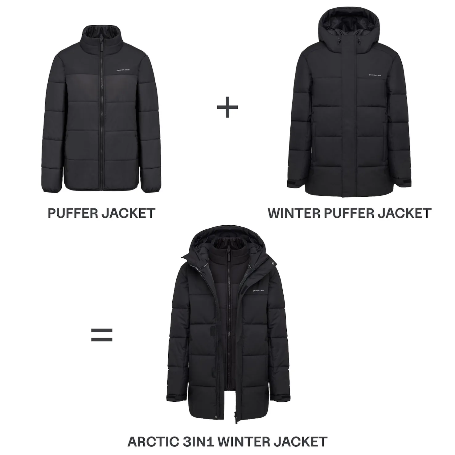 Arctic 3in1 Winter Jacket All Black