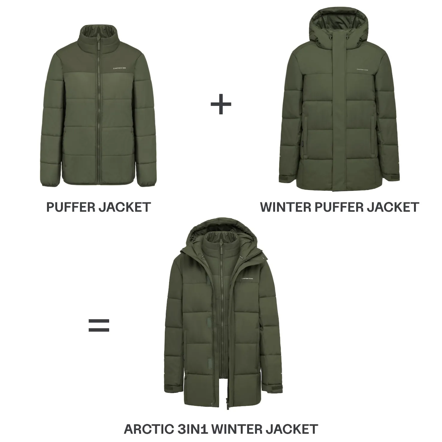 Arctic 3in1 Winter Jacket Olive