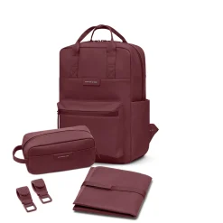 Bergen Pro Diaper Backpack Set Burgundy