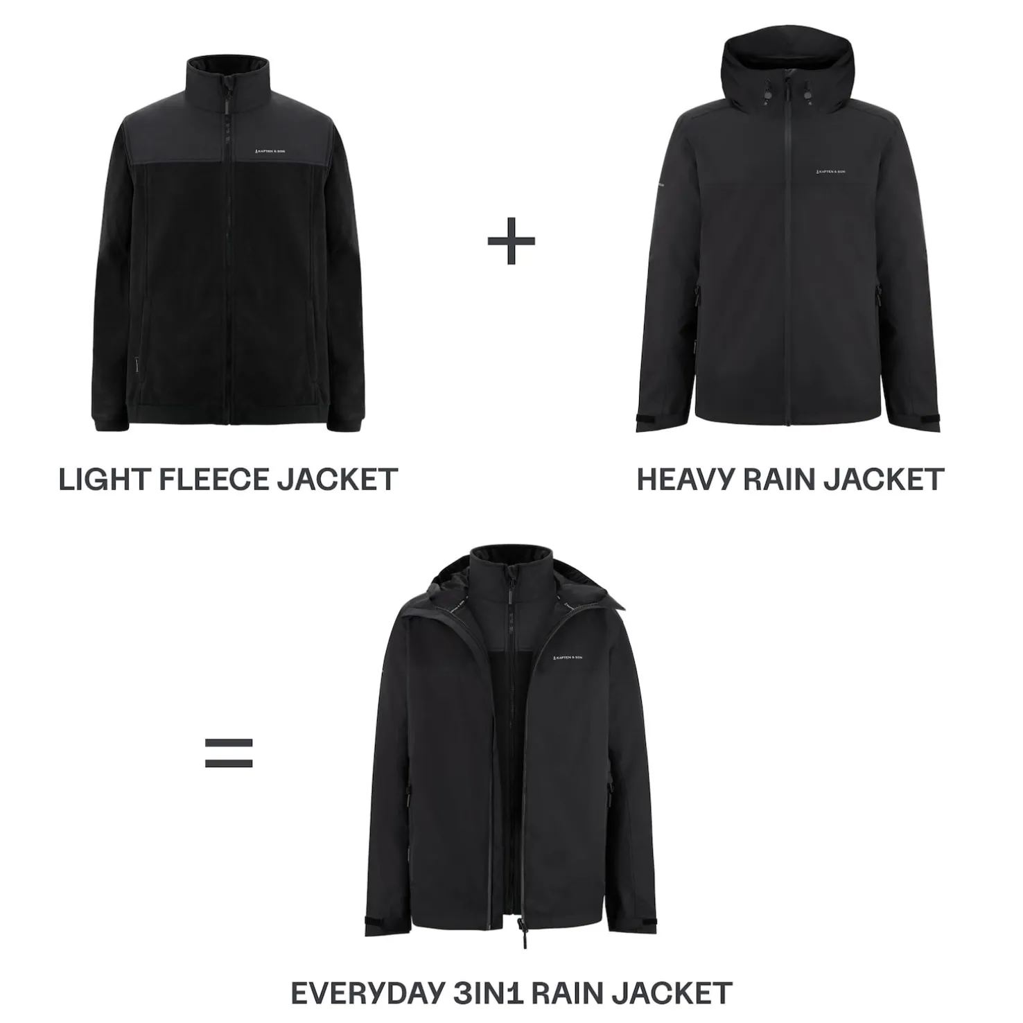 Everyday 3in1 Rain Jacket All Black
