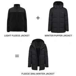 Fleece 3in1 Winter Jacket All Black