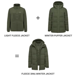 Fleece 3in1 Winter Jacket Olive