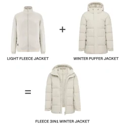 Fleece 3in1 Winter Jacket Sandstone