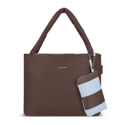 Norva 2in1 Shopper Chocolate Brown/Striped
