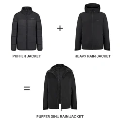 Puffer 3in1 Rain Jacket All Black