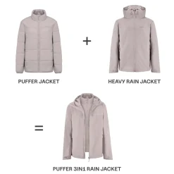 Puffer 3in1 Rain Jacket Muted Rose
