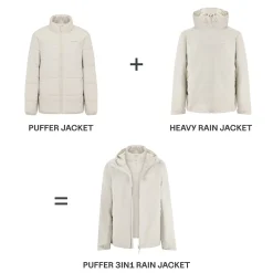 Puffer 3in1 Rain Jacket Sandstone