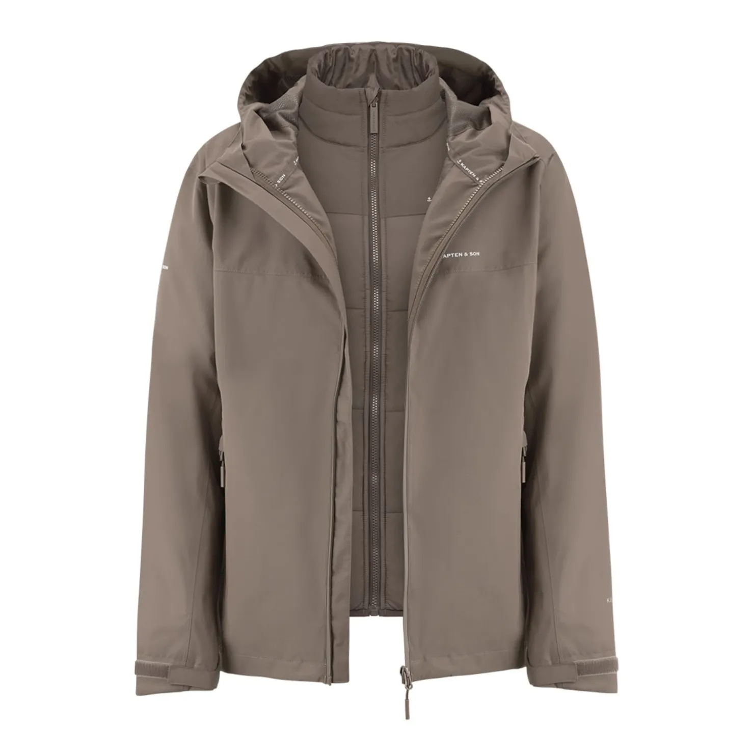 Puffer 3in1 Rain Jacket Taupe