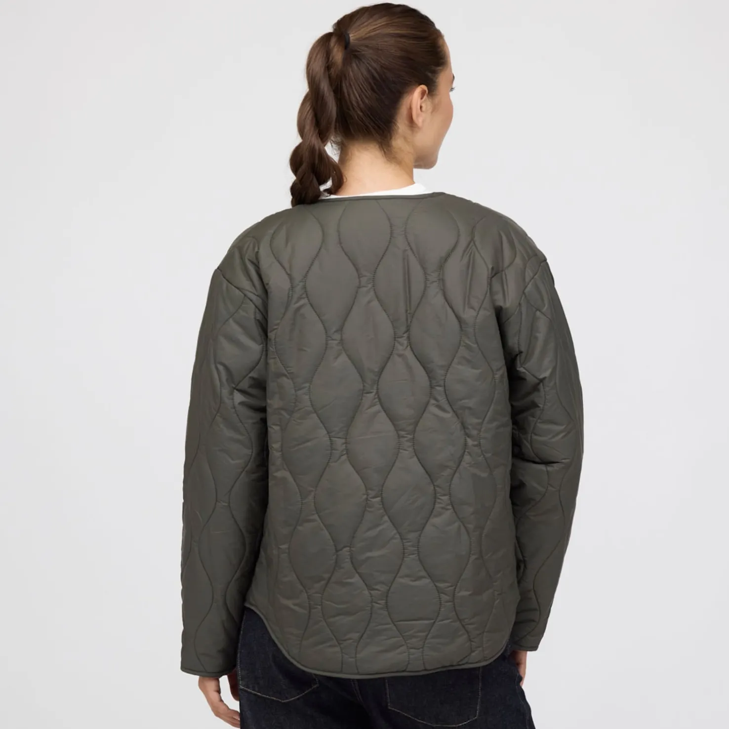 Quilted Light Puffer Jacket Khaki