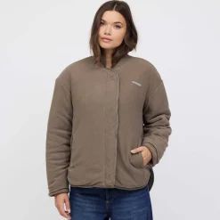 Reversible Bomber Puffer Jacket Taupe/Fleece