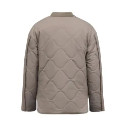 Reversible Bomber Puffer Jacket Taupe/Fleece