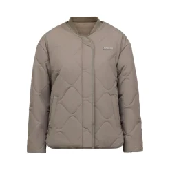 Reversible Bomber Puffer Jacket Taupe/Fleece