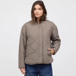 Reversible Bomber Puffer Jacket Taupe/Fleece