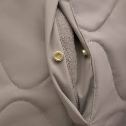 Reversible Bomber Puffer Jacket Taupe/Fleece