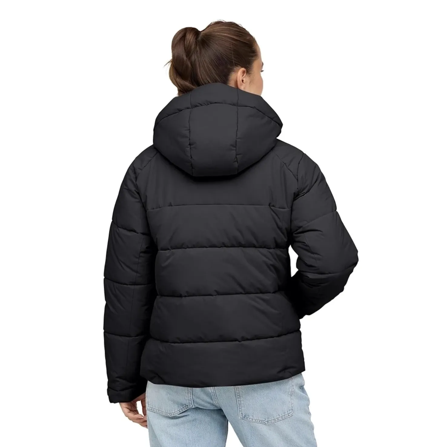 Short Winter Puffer Jacket All Black
