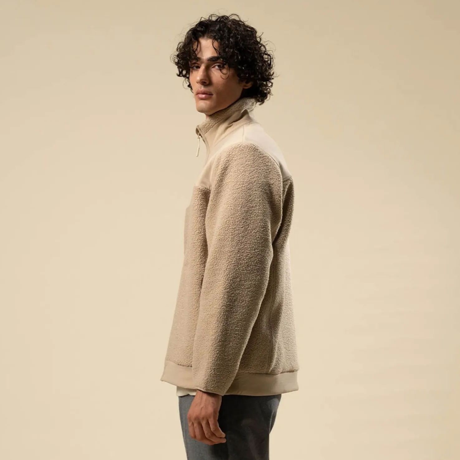 Teddy Fleece Jacket Sandstone