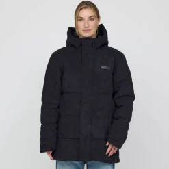 Winter Puffer Jacket Cord All Black