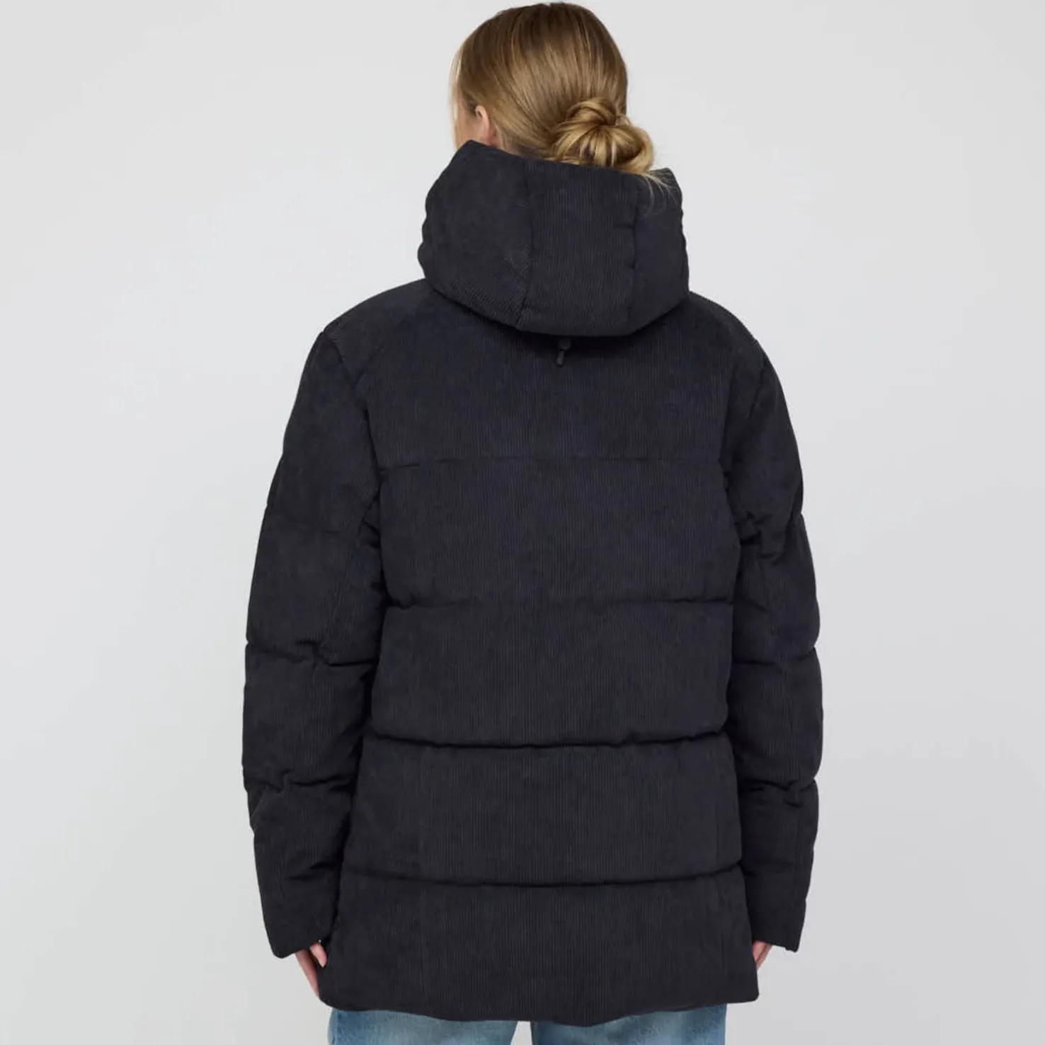 Winter Puffer Jacket Cord All Black