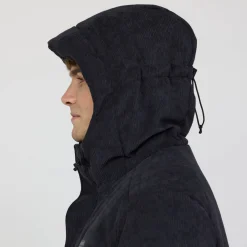 Winter Puffer Jacket Cord All Black