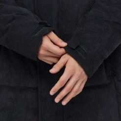 Winter Puffer Jacket Cord All Black