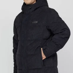 Winter Puffer Jacket Cord All Black